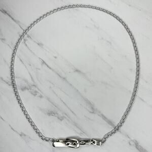 Silver Tone Metal Chain Link Belt Small Minimalist ✨